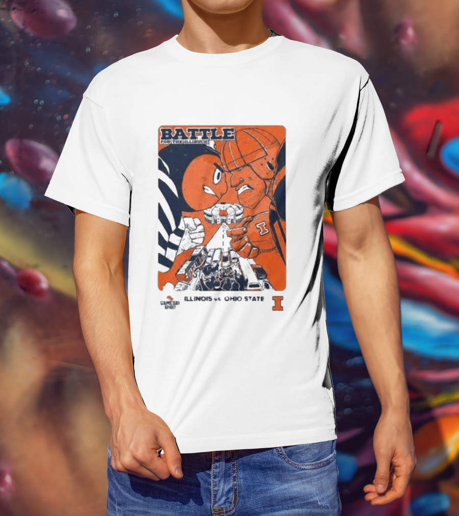 Battle For The Illibuck Illinois Vs Ohio State NCAA College Football 2026 Ohio Stadium T-Shirt