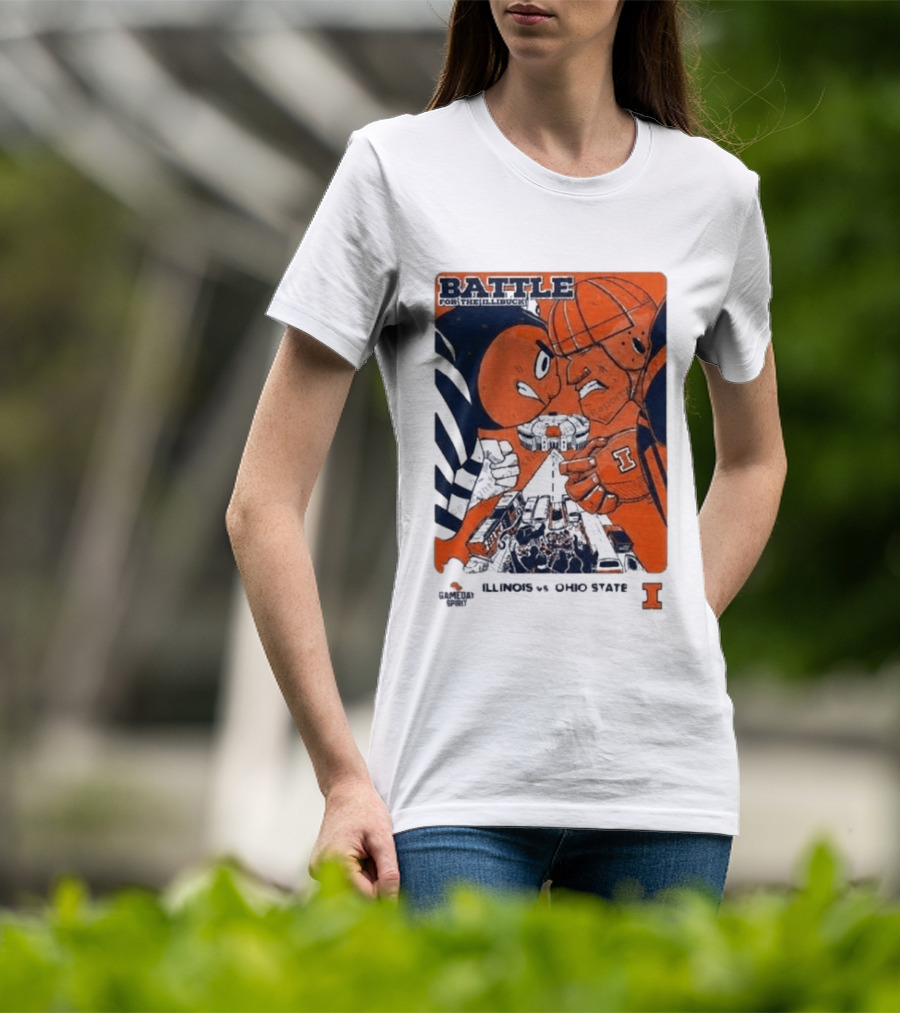 Battle For The Illibuck Illinois Vs Ohio State NCAA College Football 2026 Ohio Stadium T-Shirt