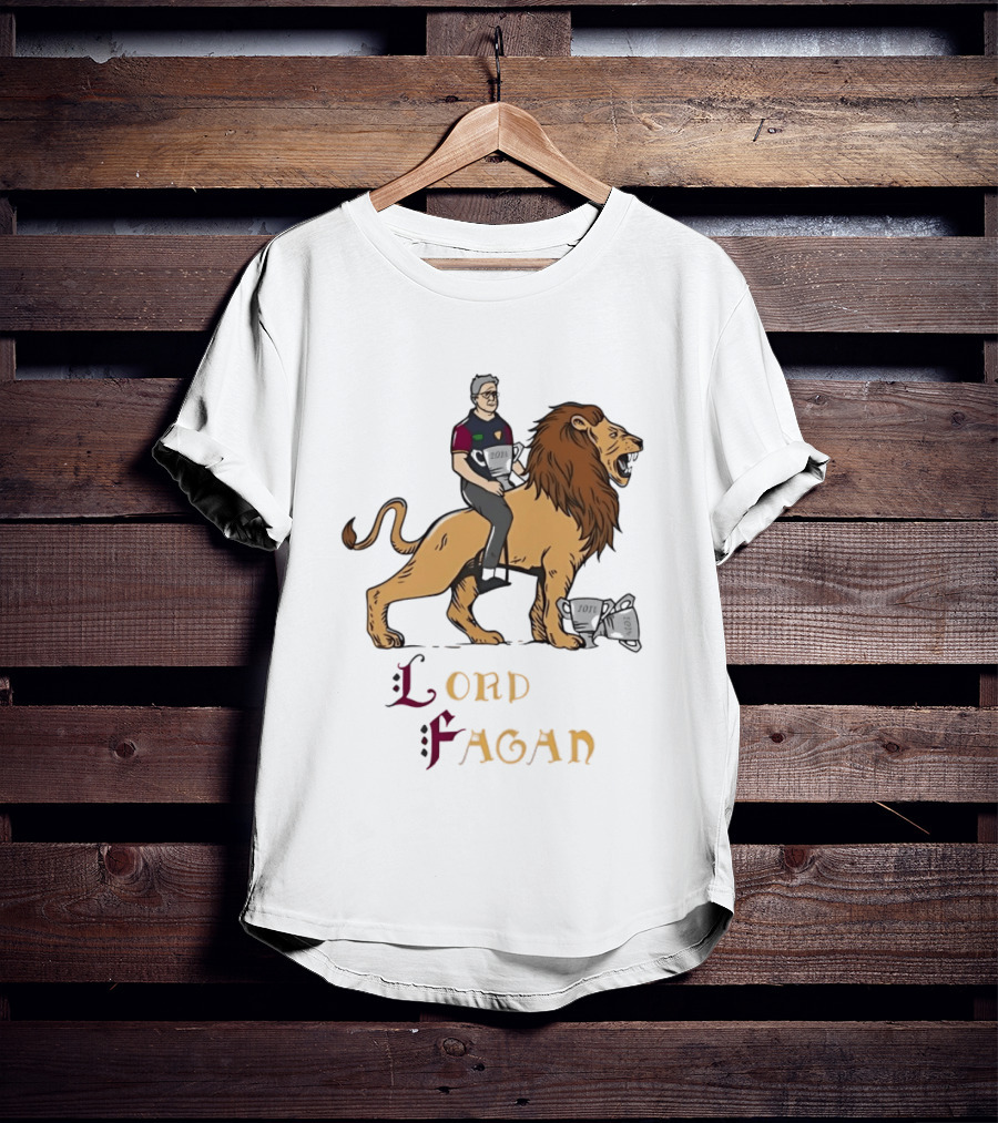 Lord Fagan Brisbane Lions 2024 Premiership Trophy Holder Riding Lion T-Shirt