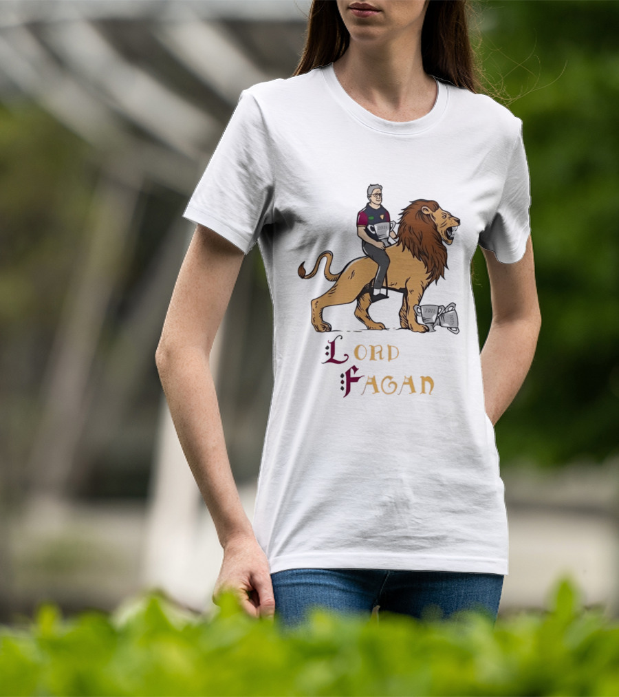 Lord Fagan Brisbane Lions 2024 Premiership Trophy Holder Riding Lion T-Shirt
