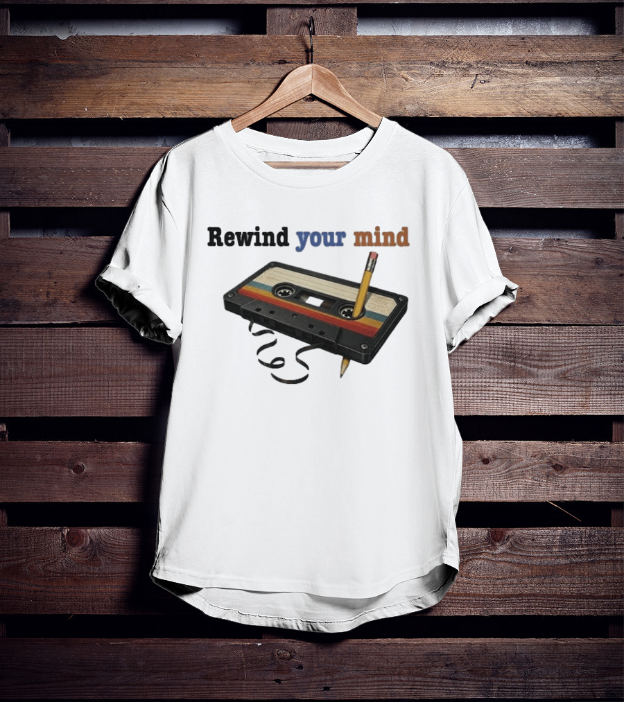 Rewind Your Mind Cassette Pencil Day By Day Co T-Shirt