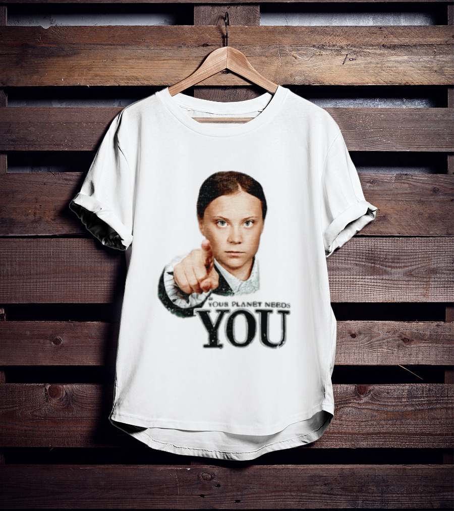 Your Planet Needs You Girl Pointing Iconic Call To Action T-Shirt