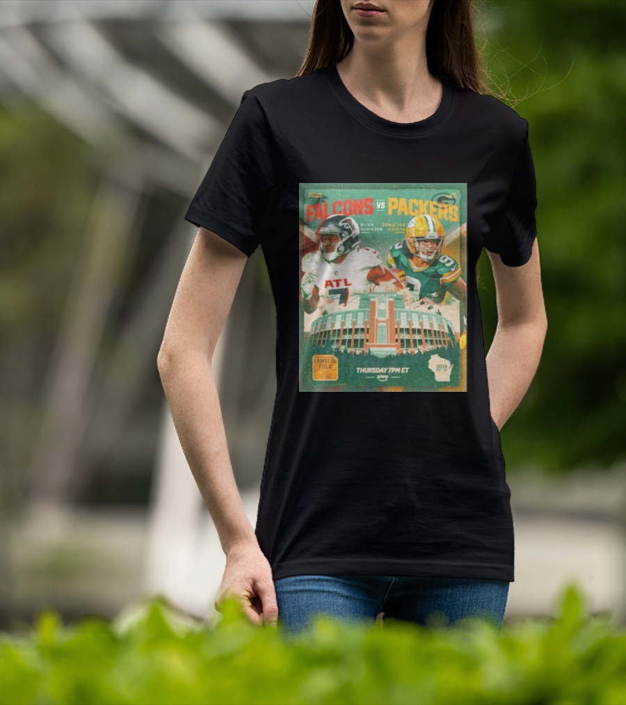Bijan Robinson Christian Watson Falcons Vs Packers Lambeau Field Thursday 7PM ET Prime 2026 T-Shirt