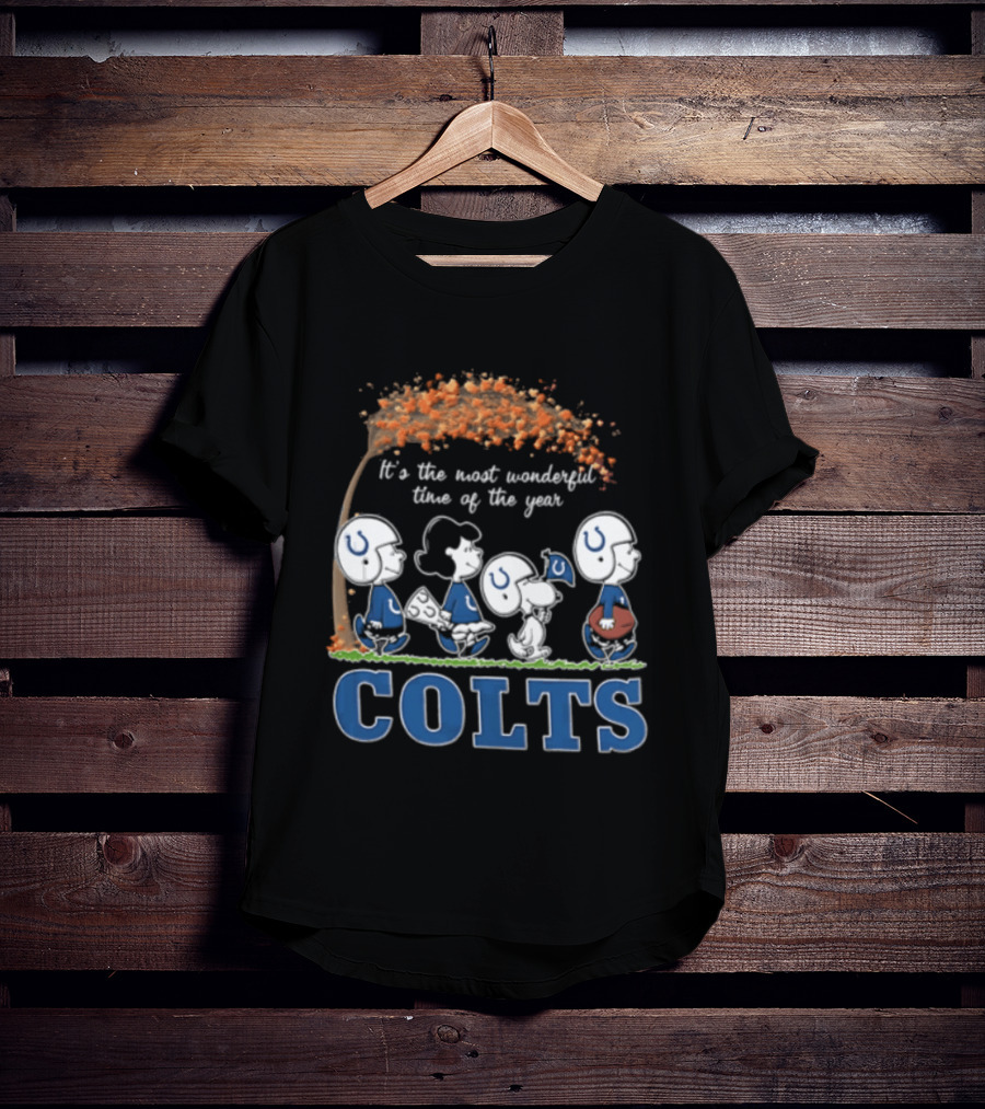 Charlie Brown Snoopy Colts Football It's The Most Wonderful Time Of The Year T-Shirt