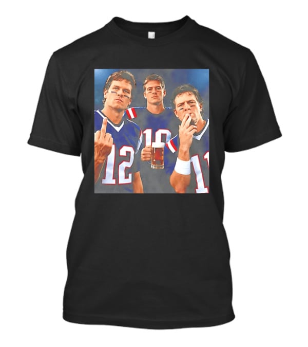 Tom Brady Drake Maye Drew Bledsoe New England Patriots Beer Middle Finger T-Shirt