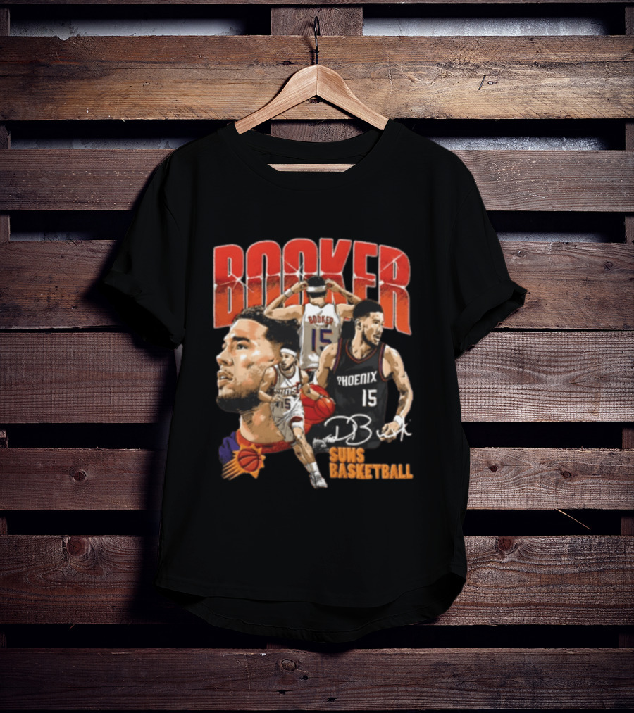 Devin Booker Phoenix Suns Basketball Player Action 15 Suns NBA Basketball T-Shirt