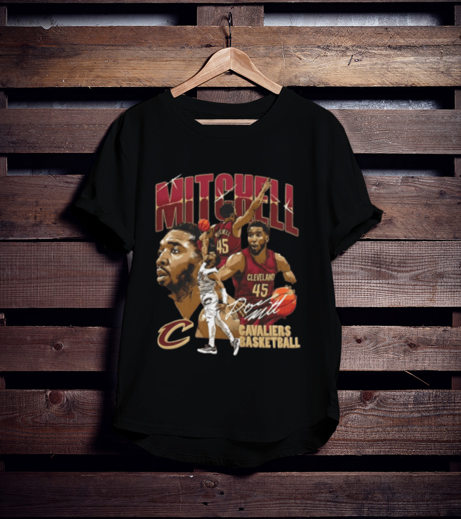 Donovan Mitchell Cleveland Cavaliers Basketball 45 Player Action Poses T-Shirt