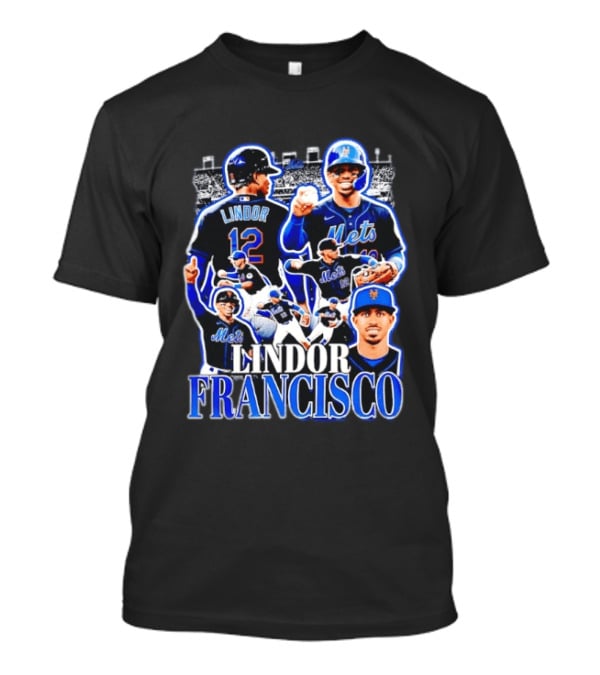 Francisco Lindor Mets 12 MLB Baseball Player Collage T-Shirt