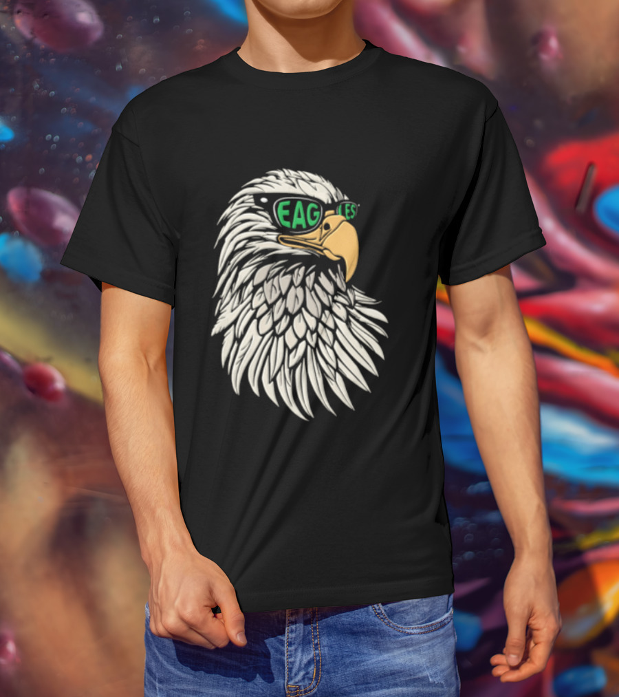 Philadelphia Eagles Bald Eagle Head With Sunglasses T-Shirt