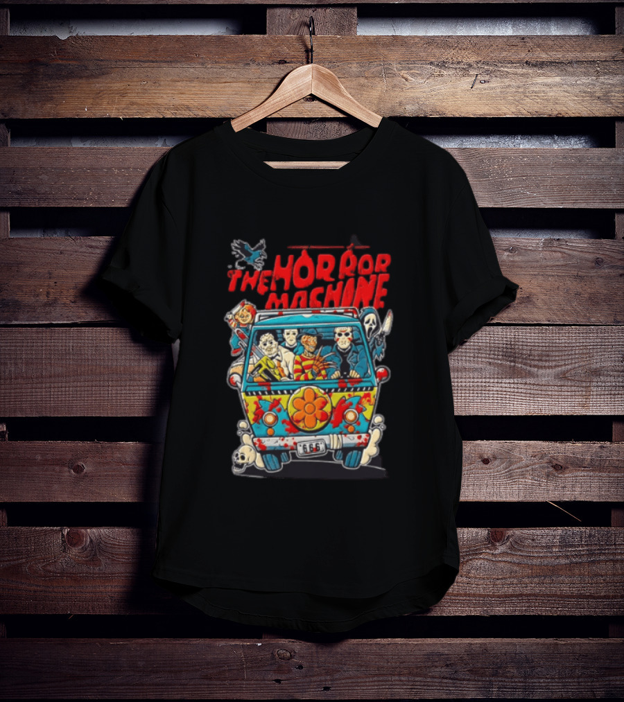 The Horror Machine Halloween Movie Icons Spooky Van Adventure T-Shirt