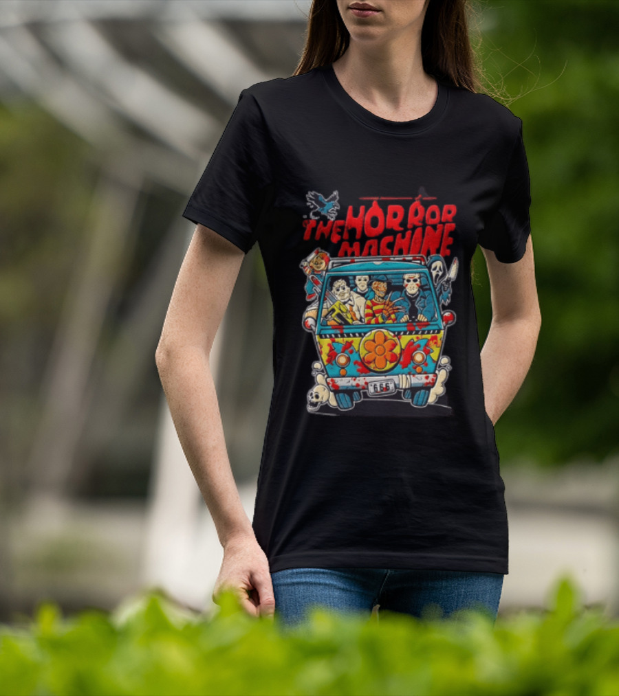The Horror Machine Halloween Movie Icons Spooky Van Adventure T-Shirt