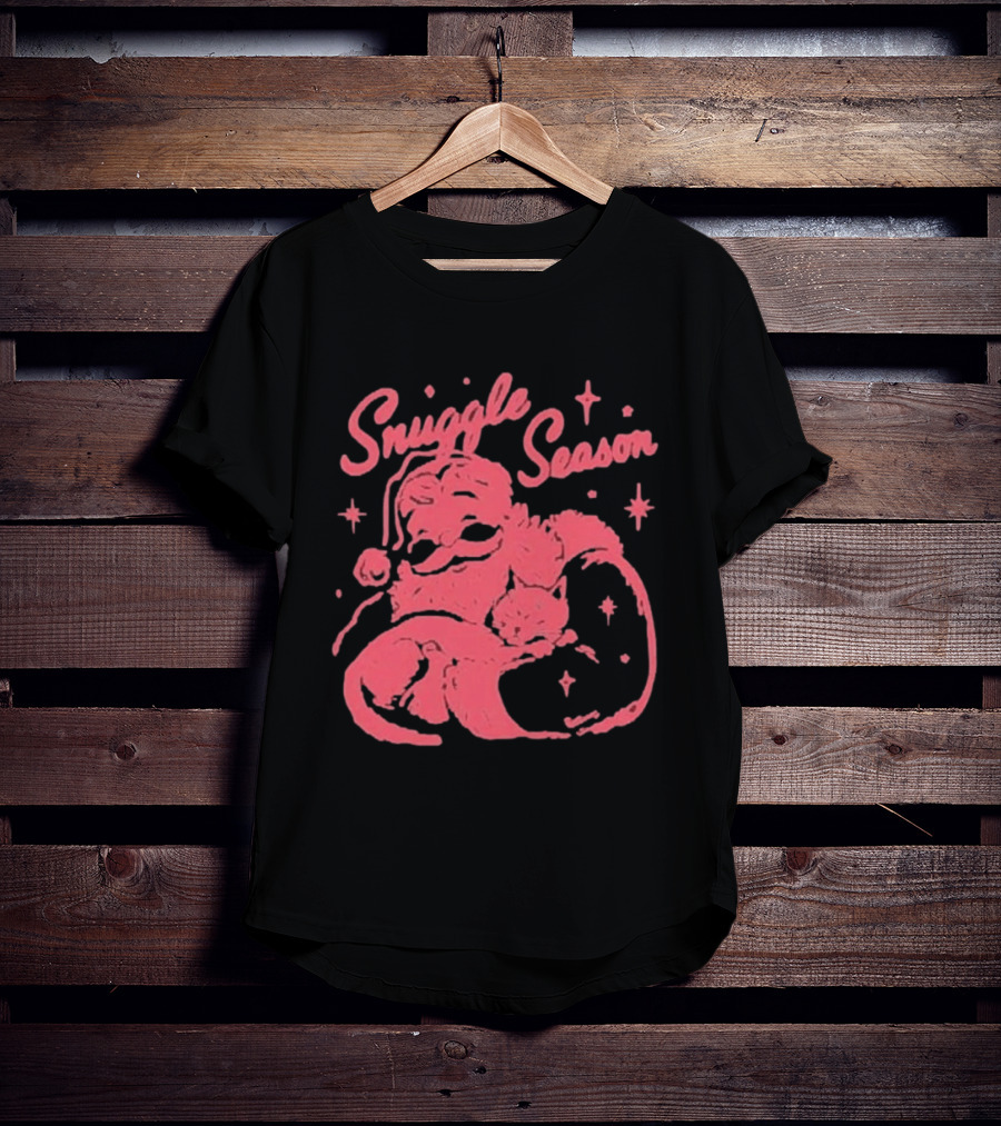 Snuggle Season Santa Claus Christmas Cat T-Shirt