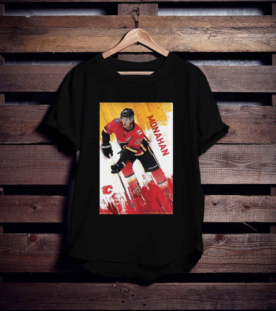 Sean Monahan Calgary Flames NHL Hockey Action T-Shirt