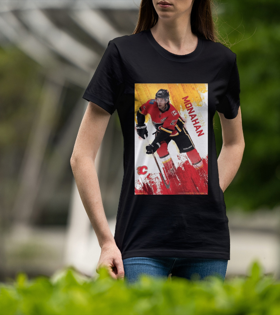 Sean Monahan Calgary Flames NHL Hockey Action T-Shirt