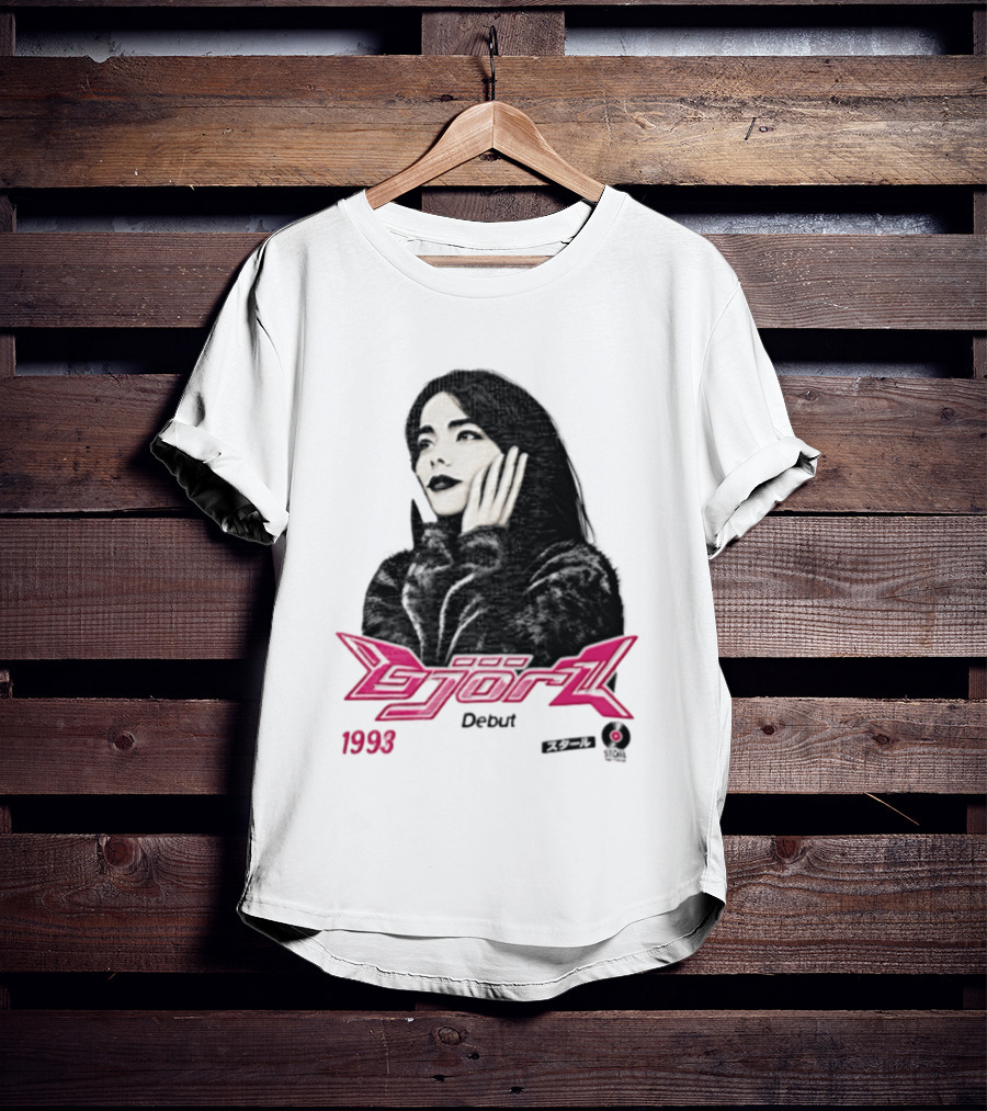 Bjork Debut 1993 Woman Hands On Face Pink T-Shirt
