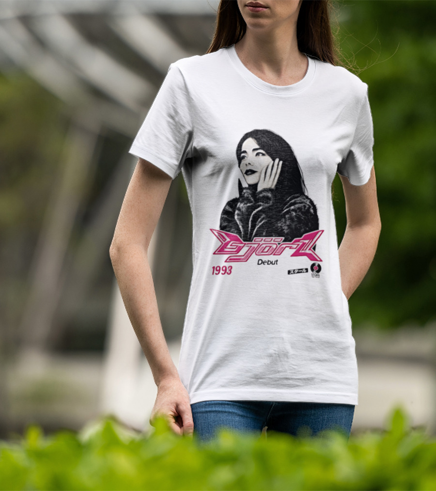 Bjork Debut 1993 Woman Hands On Face Pink T-Shirt