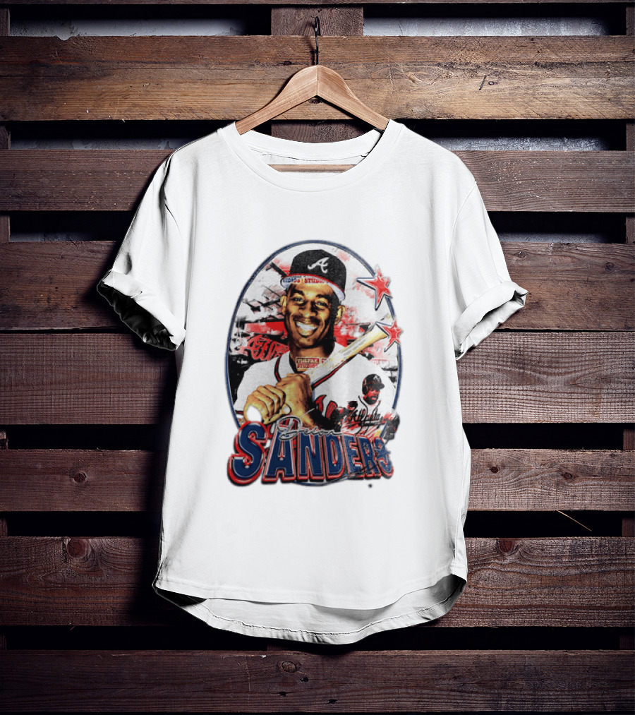 Deion Sanders Atlanta Braves MLB Stars Baseball Sports Memorabilia T-Shirt