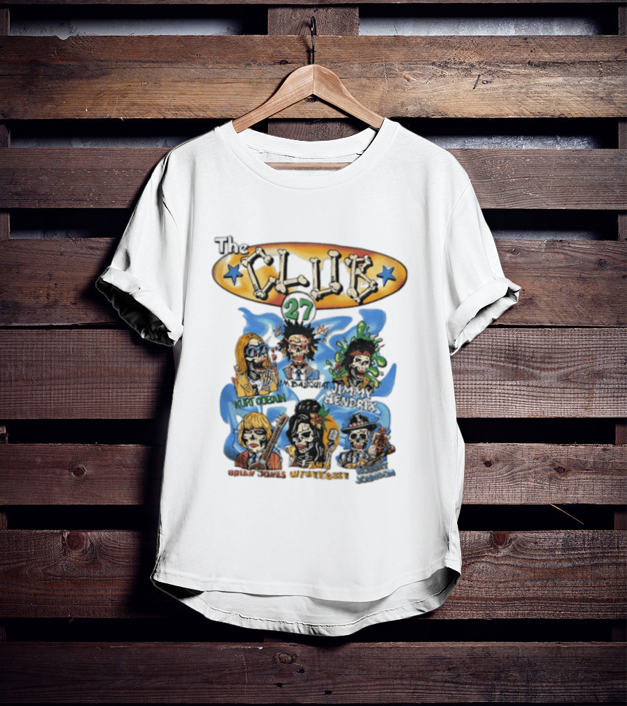 The Club 27 Kurt Cobain Basquiat Jimi Hendrix Brian Jones Amy Winehouse Robert Johnson T-Shirt