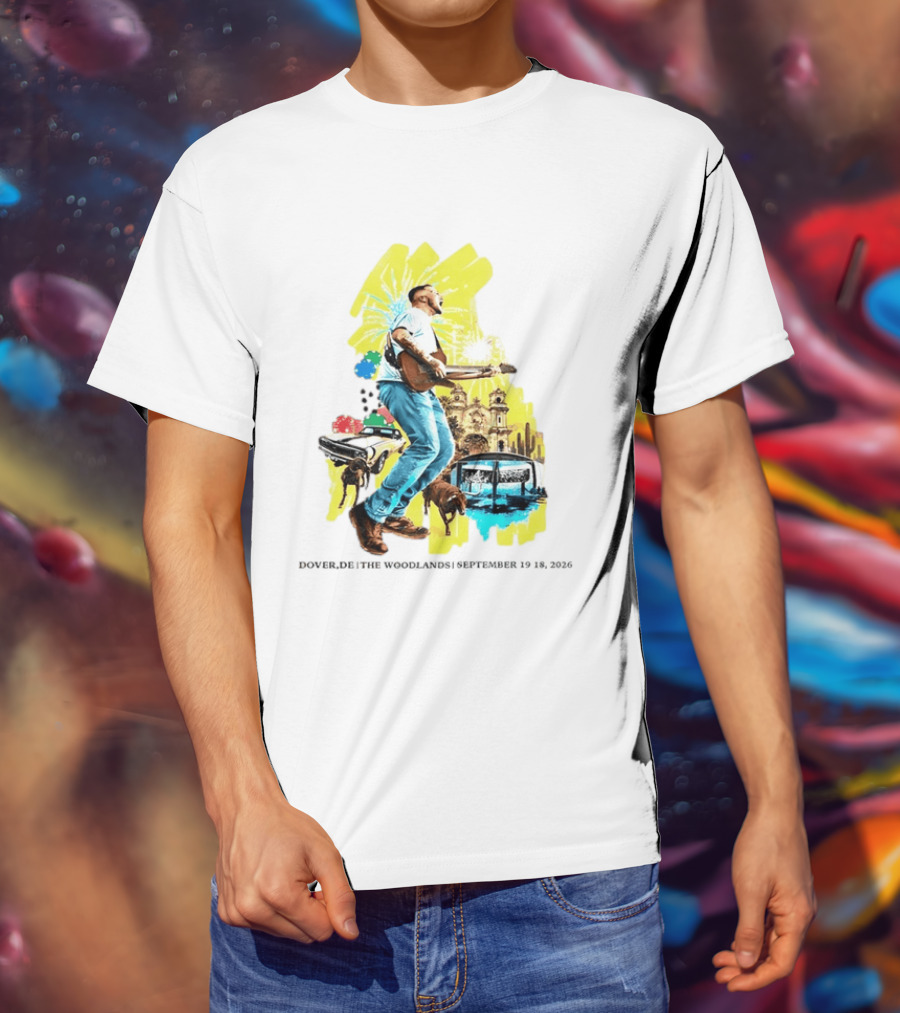 The Woodlands Concert Dover DE September 2026 Vintage Car Fireworks Artistry T-Shirt