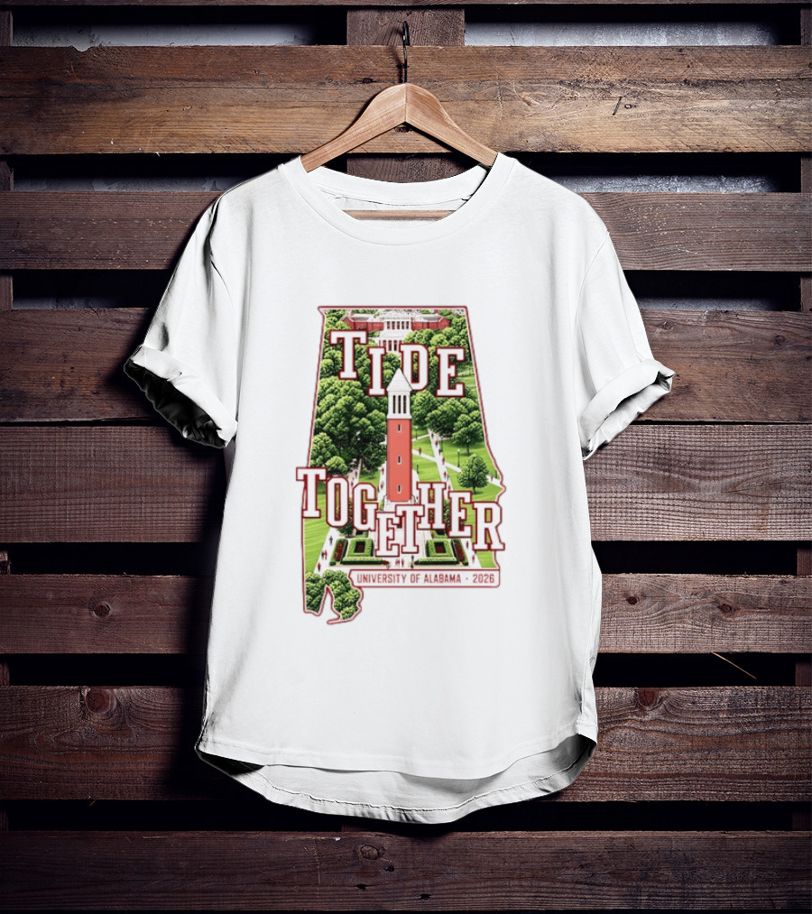 University Of Alabama 2026 Tide Together Alabama Map T-Shirt
