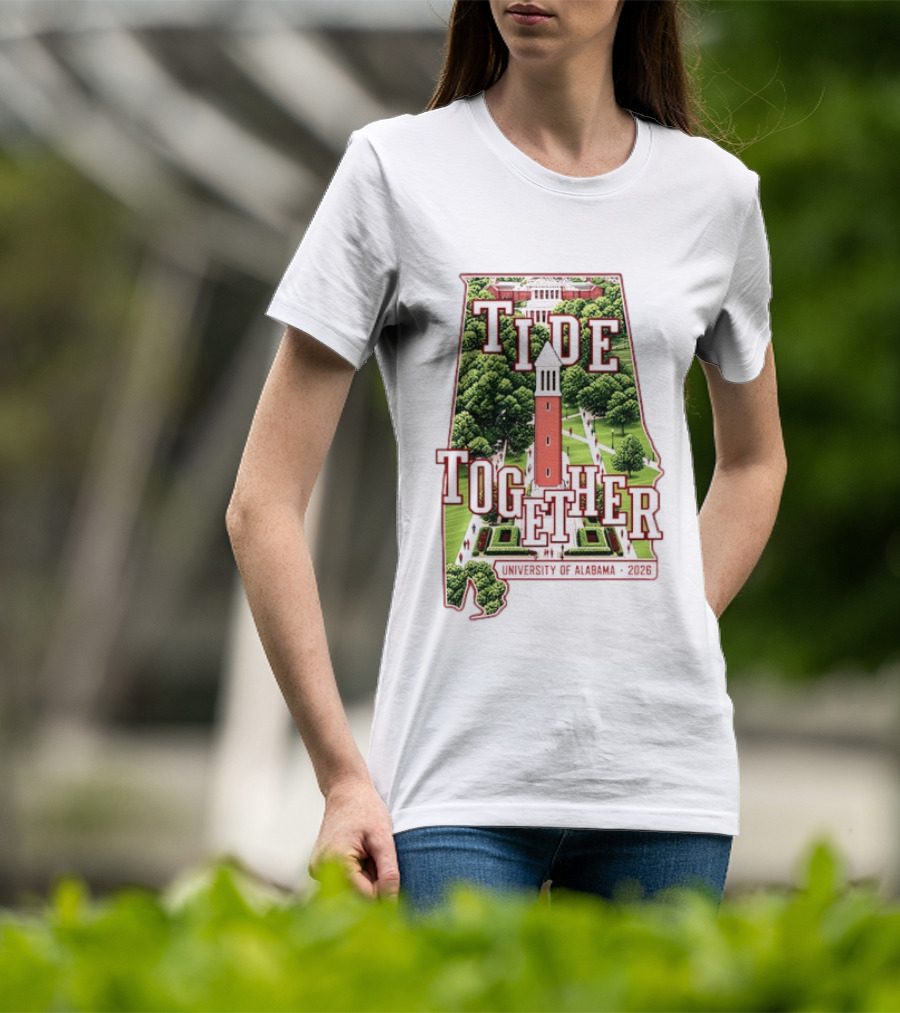 University Of Alabama 2026 Tide Together Alabama Map T-Shirt