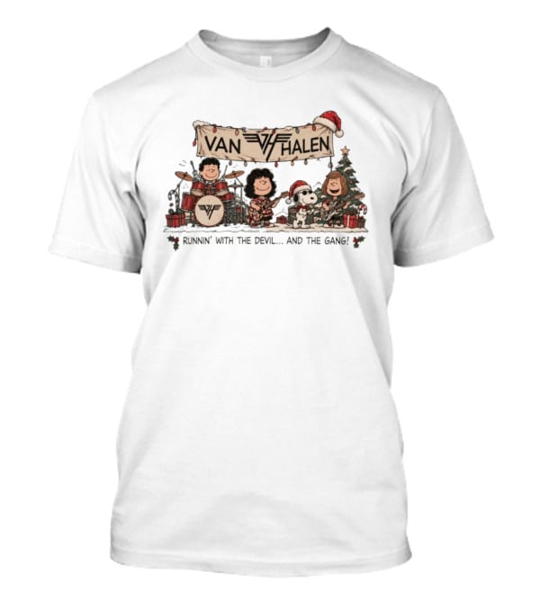 Van Halen Snoopy Peanuts Gang Runnin' With The Devil Christmas T-Shirt