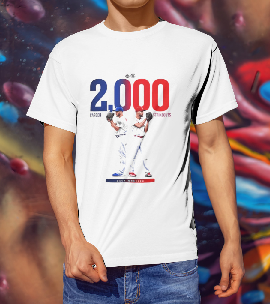 Zack Wheeler 2000 Career Strikeouts NY Mets Philadelphia Phillies T-Shirt
