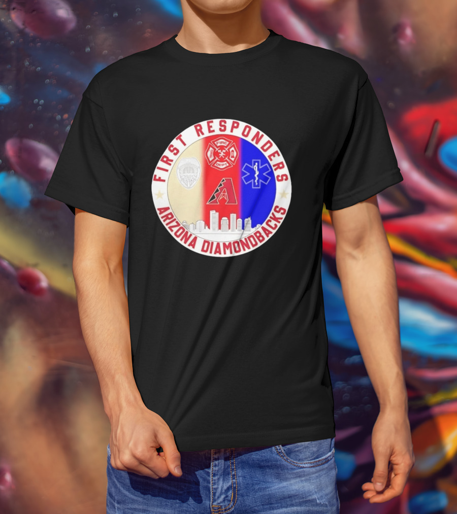 Arizona Diamondbacks First Responders Police Fire Dept EMT Appreciation T-Shirt