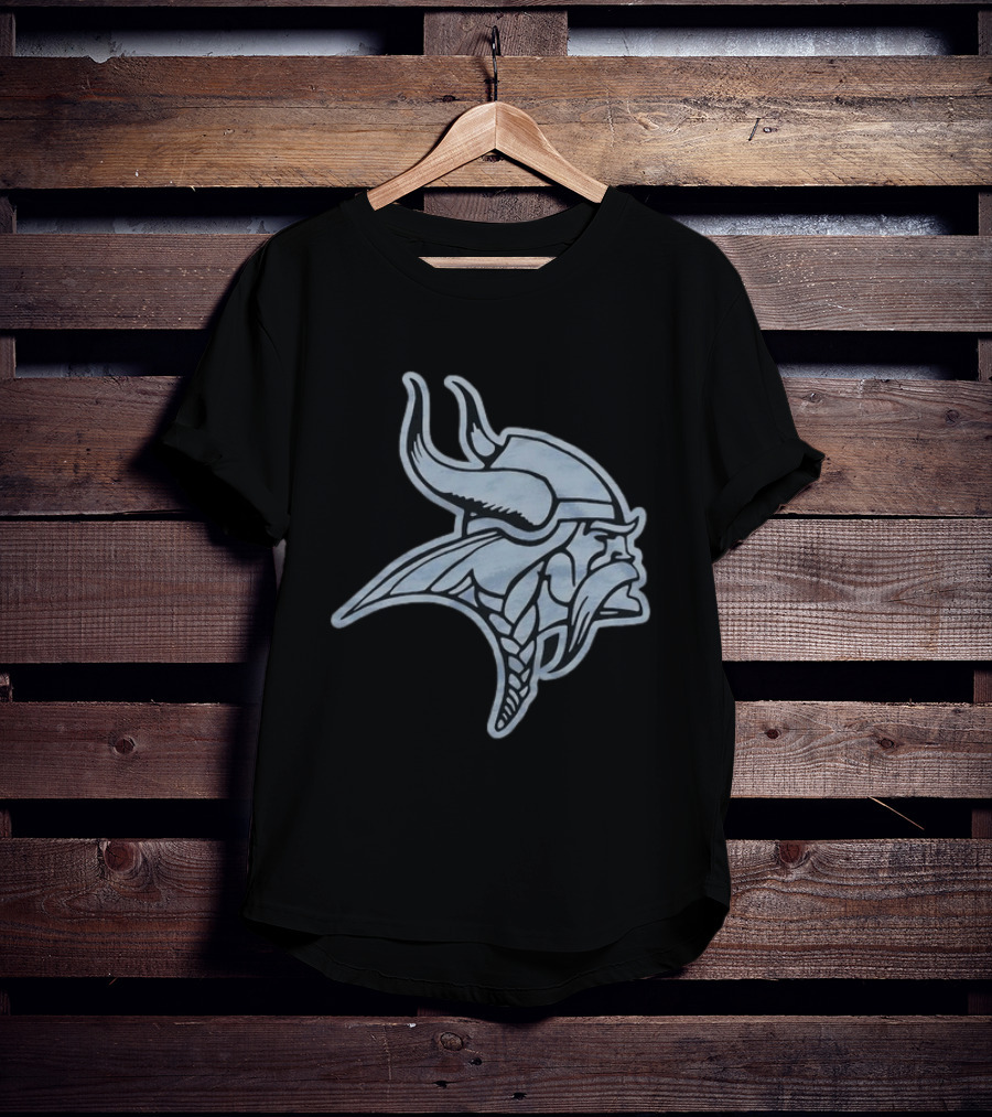 Minnesota Vikings Black Football Viking Helmet T-Shirt