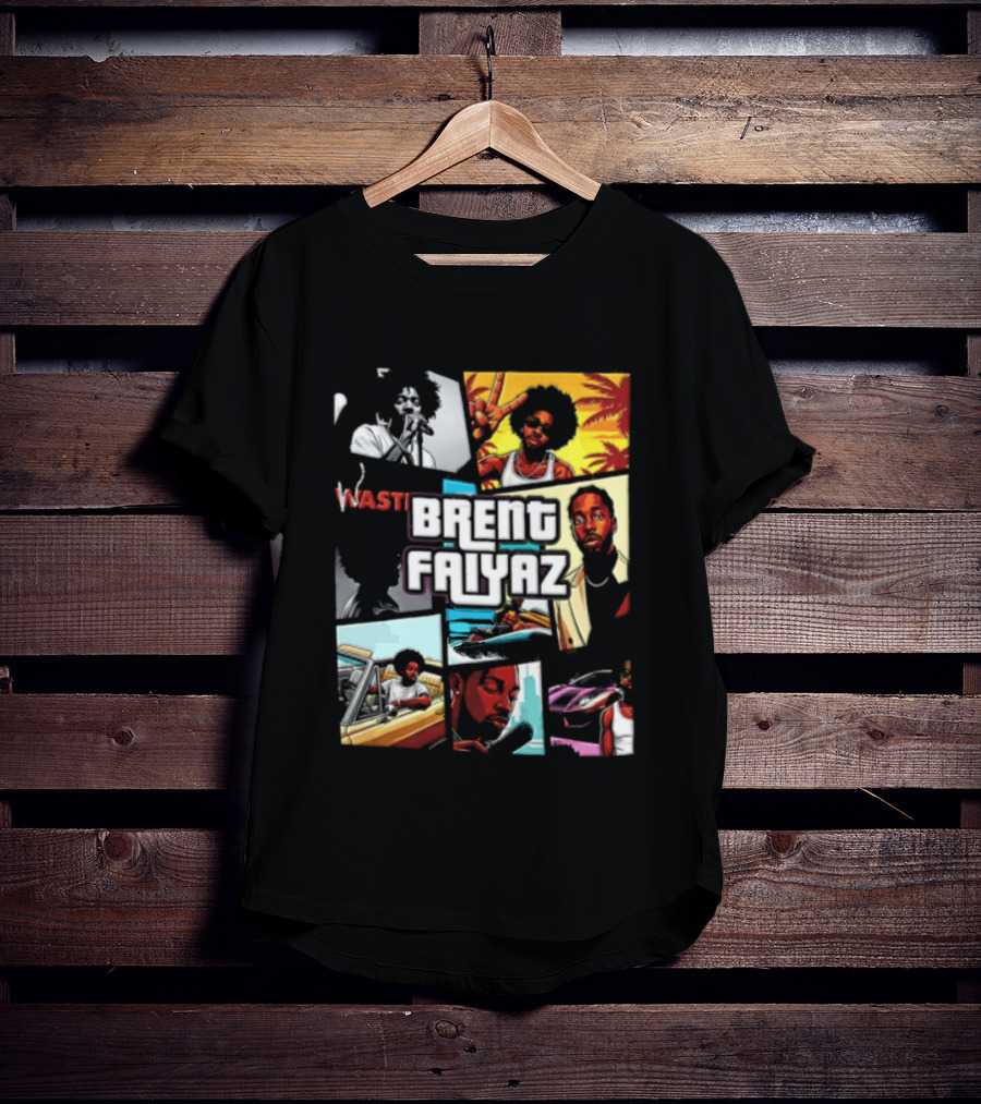 Brent Faiyaz Wasteland Multiple Panels Singer Lifestyle Retro Beach Vibe T-Shirt