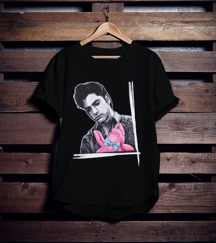 John Stamos Uncle Jesse Pink Bunny With Blue Bow Tie T-Shirt