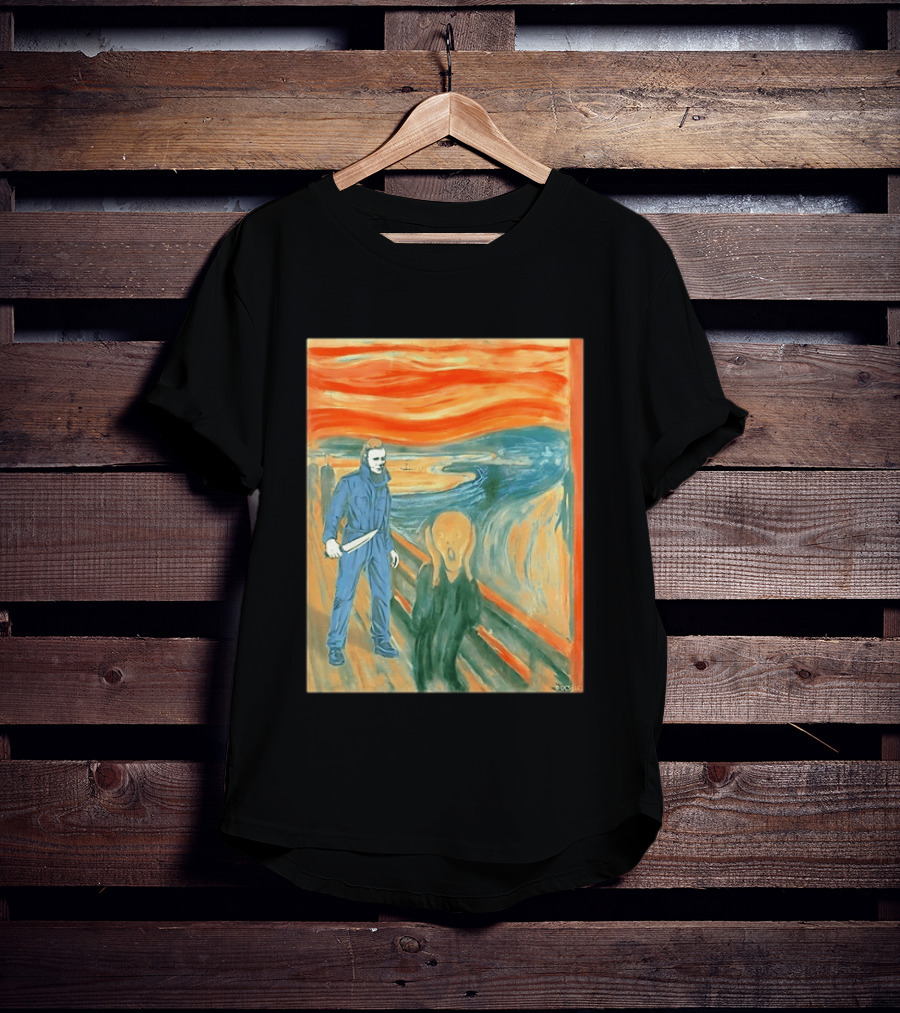Michael Myers Meets The Scream Edvard Munch Mashup T-Shirt