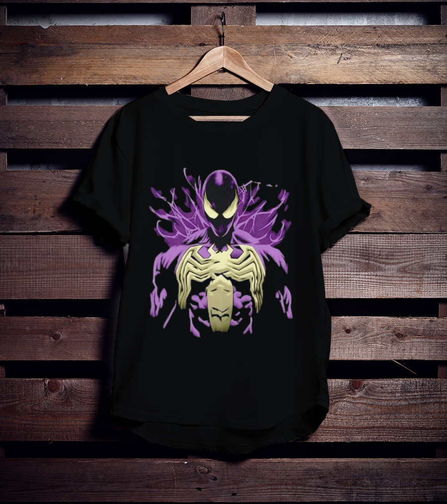 Venom Marvel Symbiote Spider Man Purple Black White T-Shirt