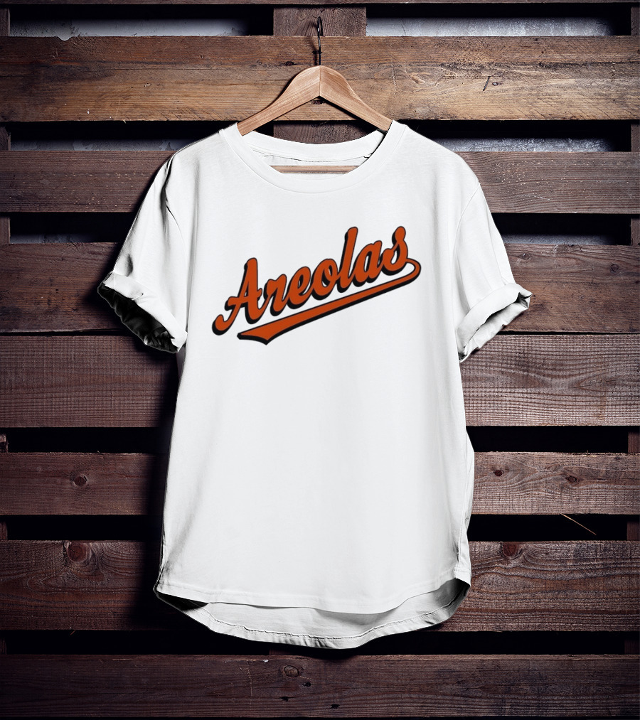 Areolas Script Sporty Baseball Style Retro Font T-Shirt