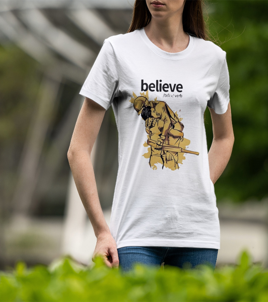 Believe Verb Definition Inspirational Motivation Embrace Cricket Players Hugging T-Shirt