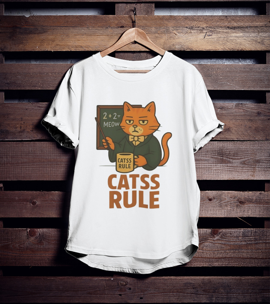 Catss Rule Teacher 2+2 Equals Meow Coffee T-Shirt