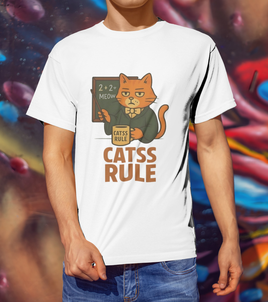 Catss Rule Teacher 2+2 Equals Meow Coffee T-Shirt