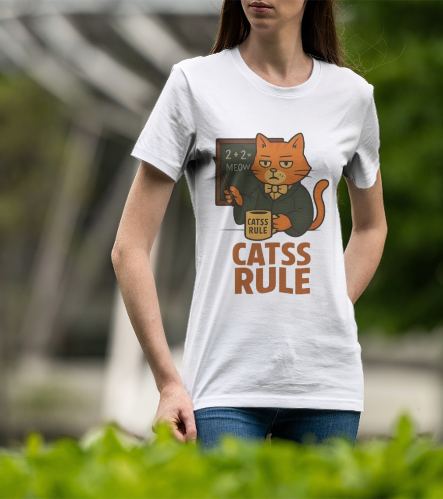 Catss Rule Teacher 2+2 Equals Meow Coffee T-Shirt