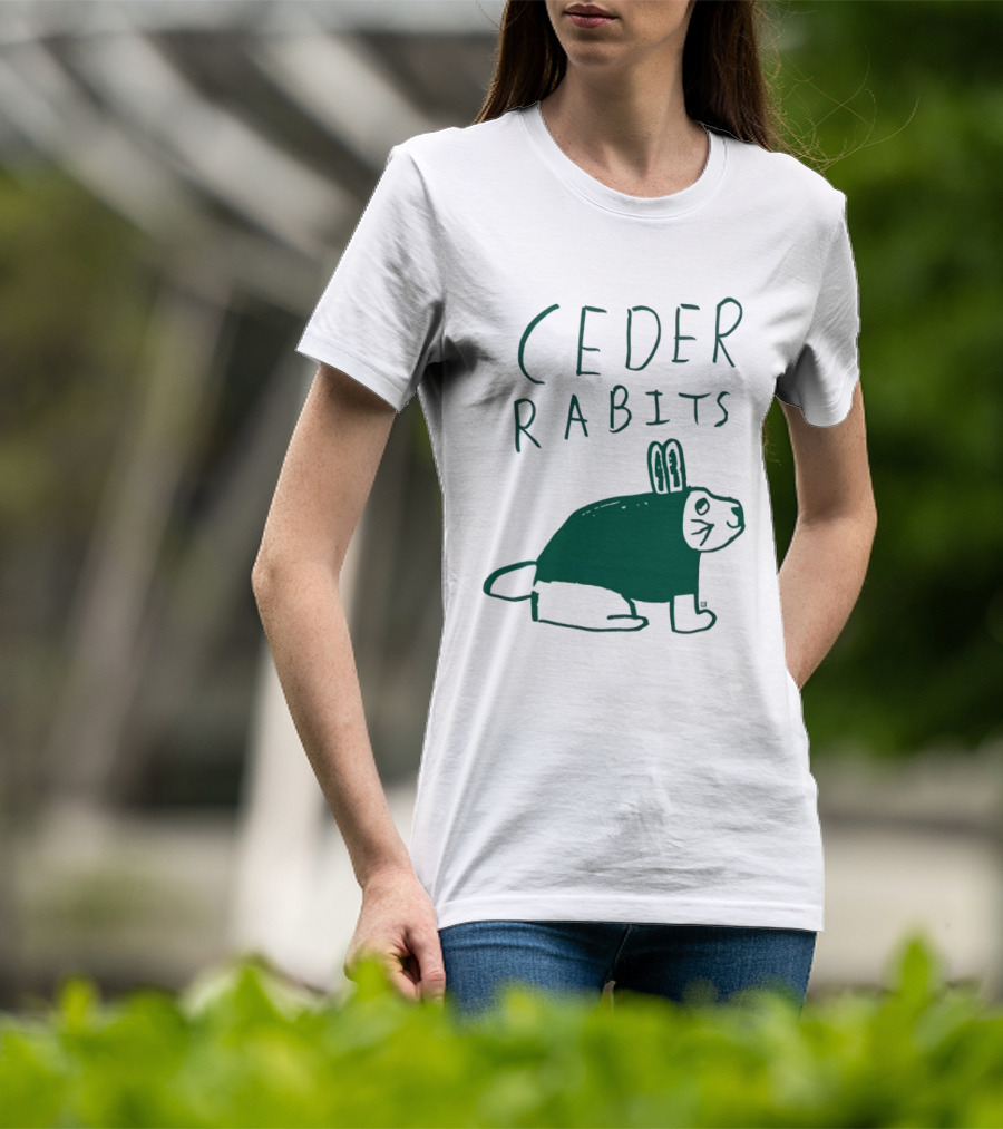 Ceder Rabits Hand Drawn Rabbit Bunny Sketch T-Shirt