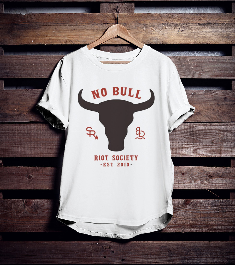 No Bull Riot Society Est 2010 Western Streetwear Bull Head Western T-Shirt