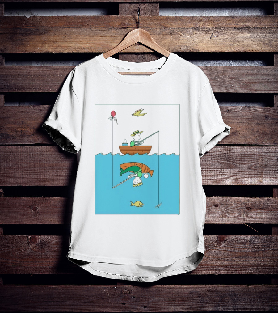 Owenbroadcast Fishing Bear With Turtle And Balloon T-Shirt
