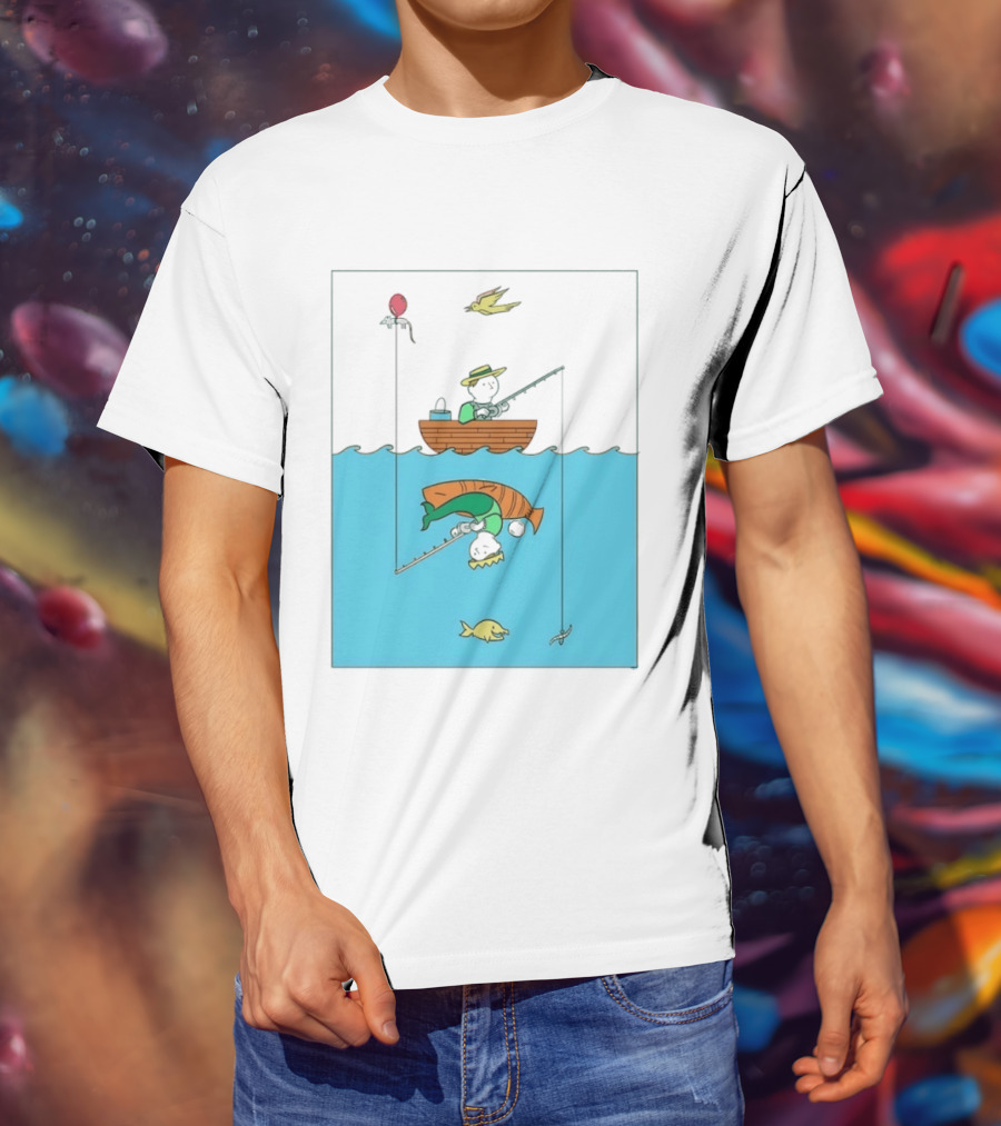 Owenbroadcast Fishing Bear With Turtle And Balloon T-Shirt