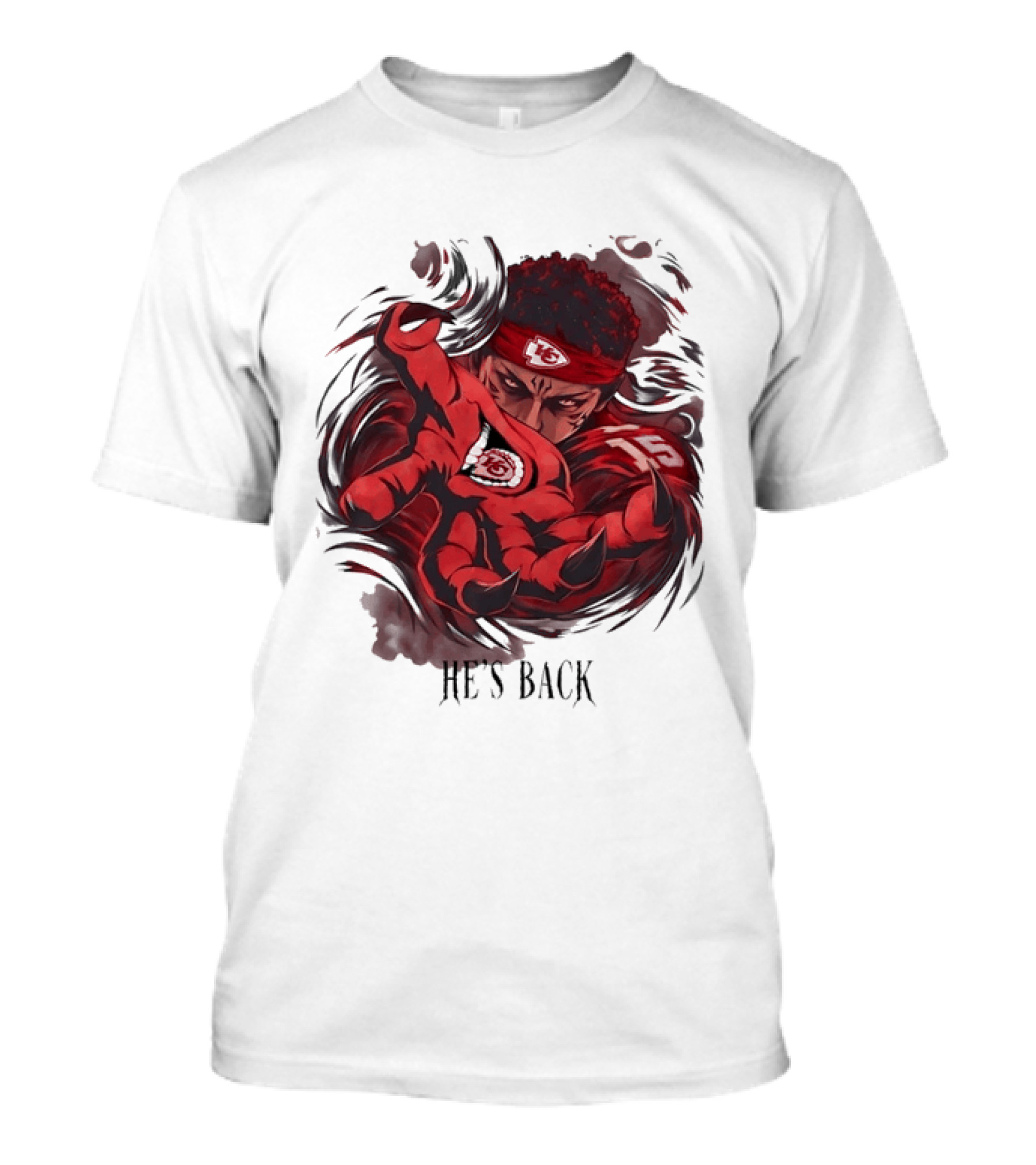 Patrick Mahomes He's Back Kansas City Chiefs Anime Style Football T-Shirt
