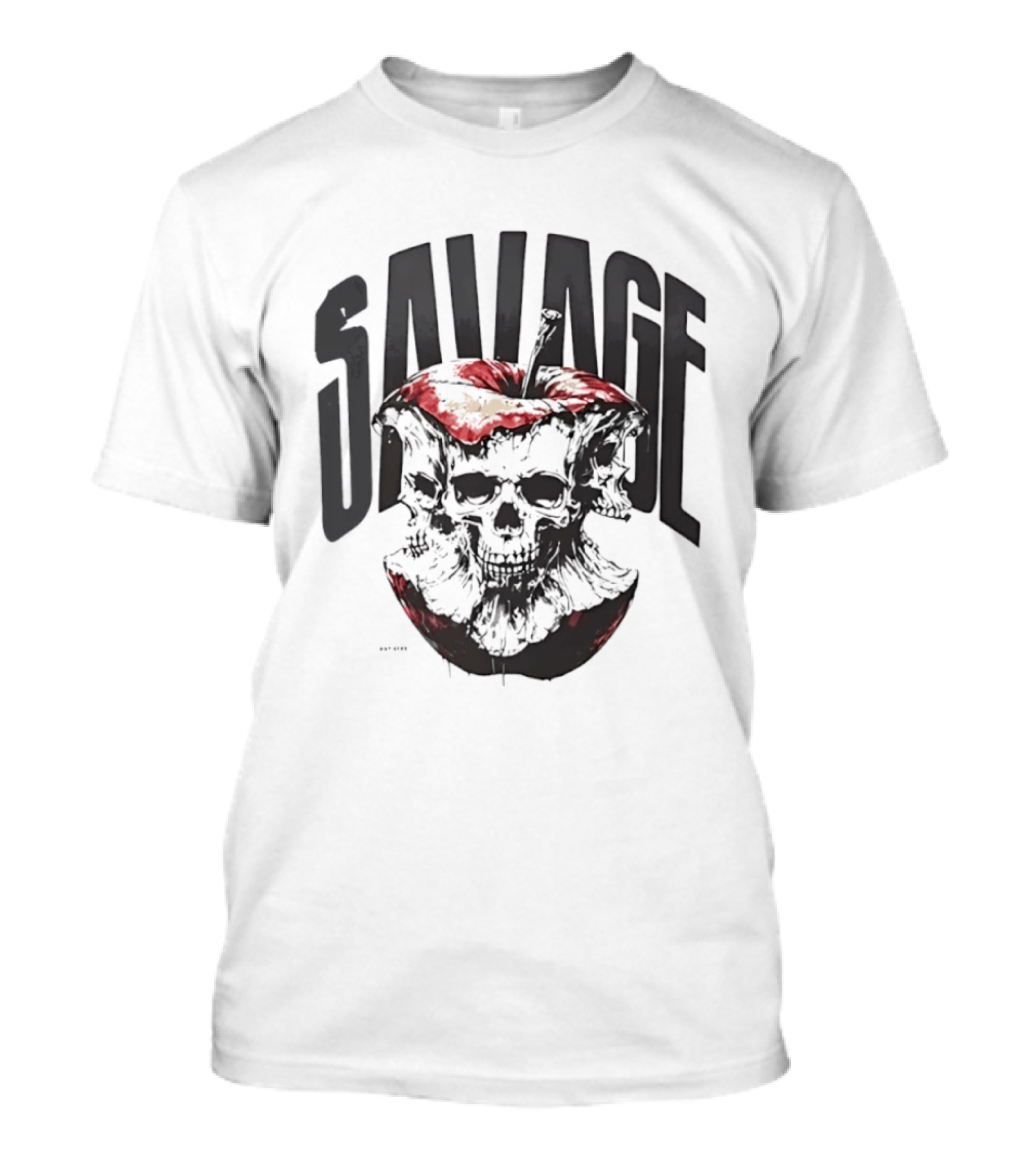 Savage Skull Apple Gothic Edgy T-Shirt