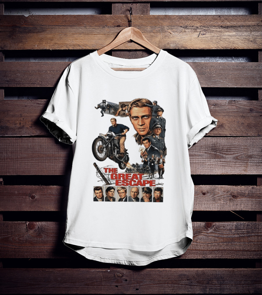 The Great Escape Classic Cinema Movie Steve McQueen 60s War Film T-Shirt