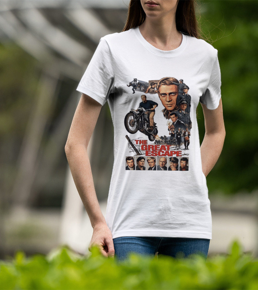 The Great Escape Classic Cinema Movie Steve McQueen 60s War Film T-Shirt