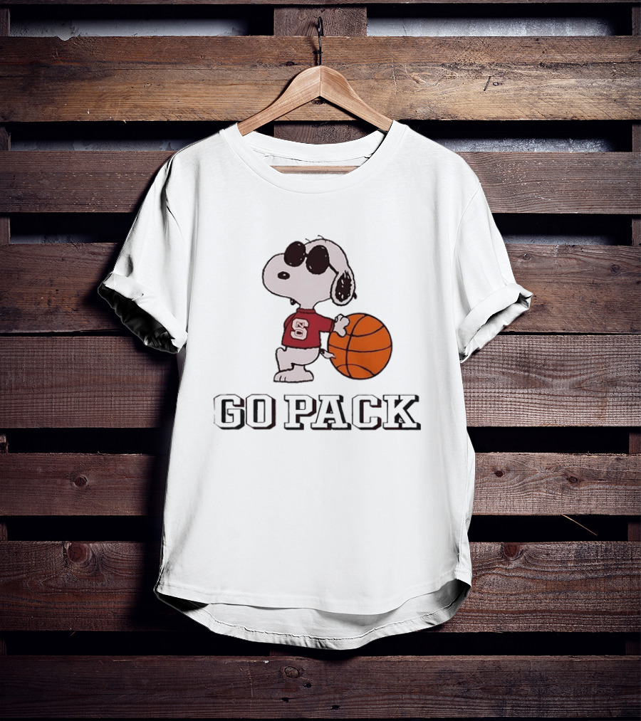 Snoopy NC State Wolfpack Basketball Go Pack T-Shirt