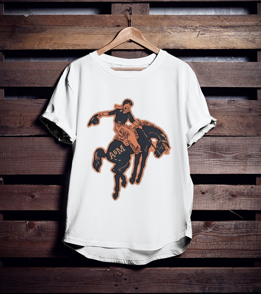 Texas A&M Aggies College Station Vintage Cowboy Riding A&M Horse T-Shirt