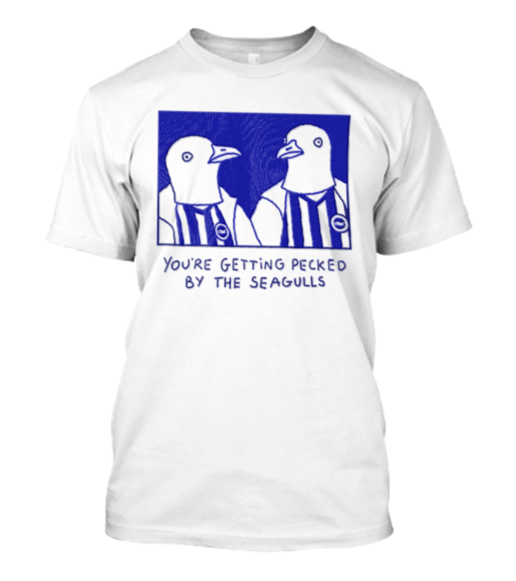 You're Getting Pecked By The Seagulls Striped Seagull T-Shirt