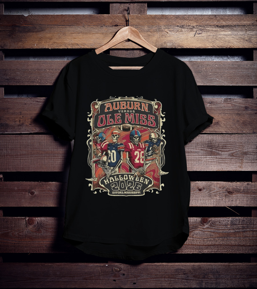 Auburn Versus Ole Miss Halloween 2026 Oxford Mississippi Football Matchup T-Shirt